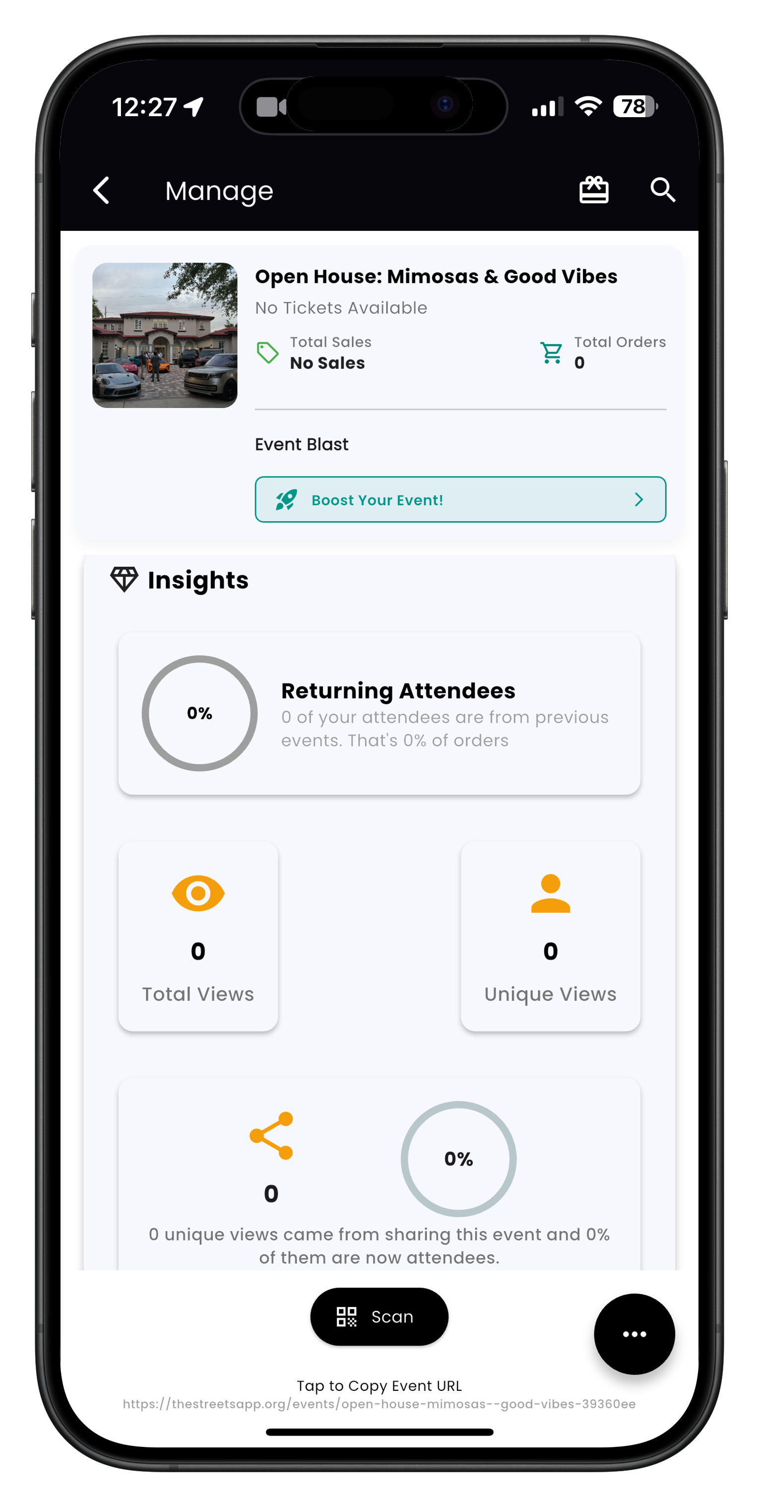 Ticket sales and insights dashboard